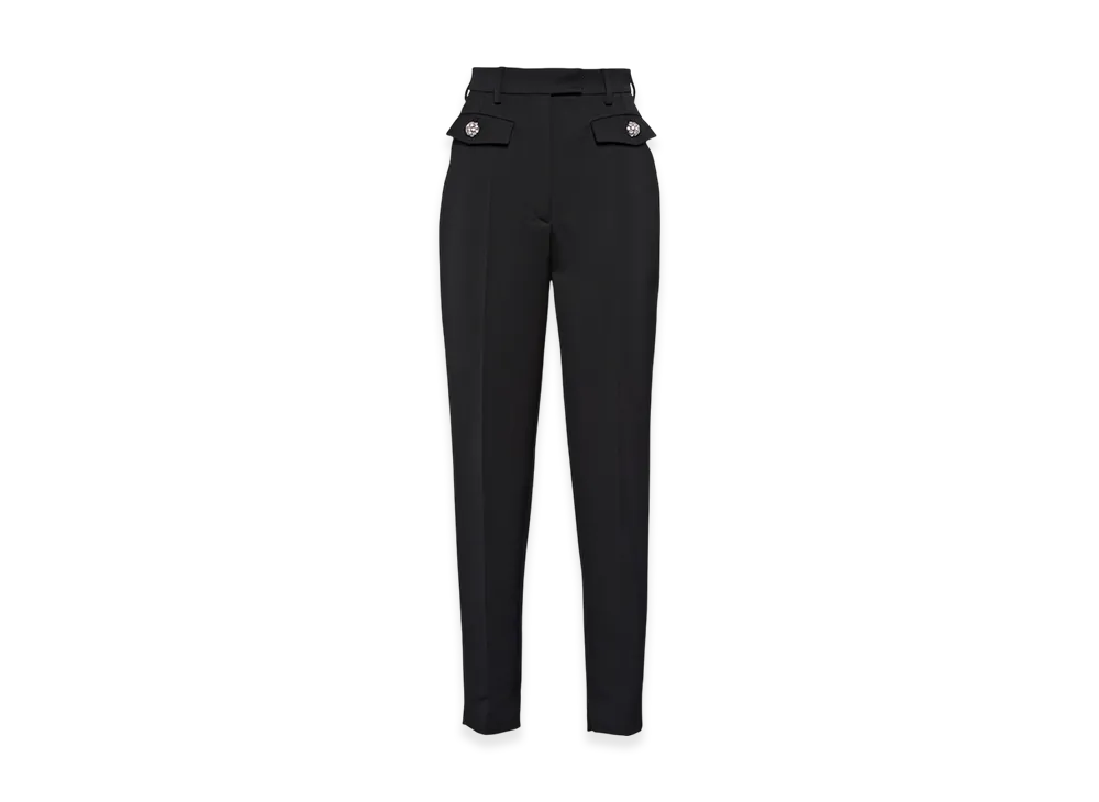 PRADA Women's Wool Sateen Pants "Black"