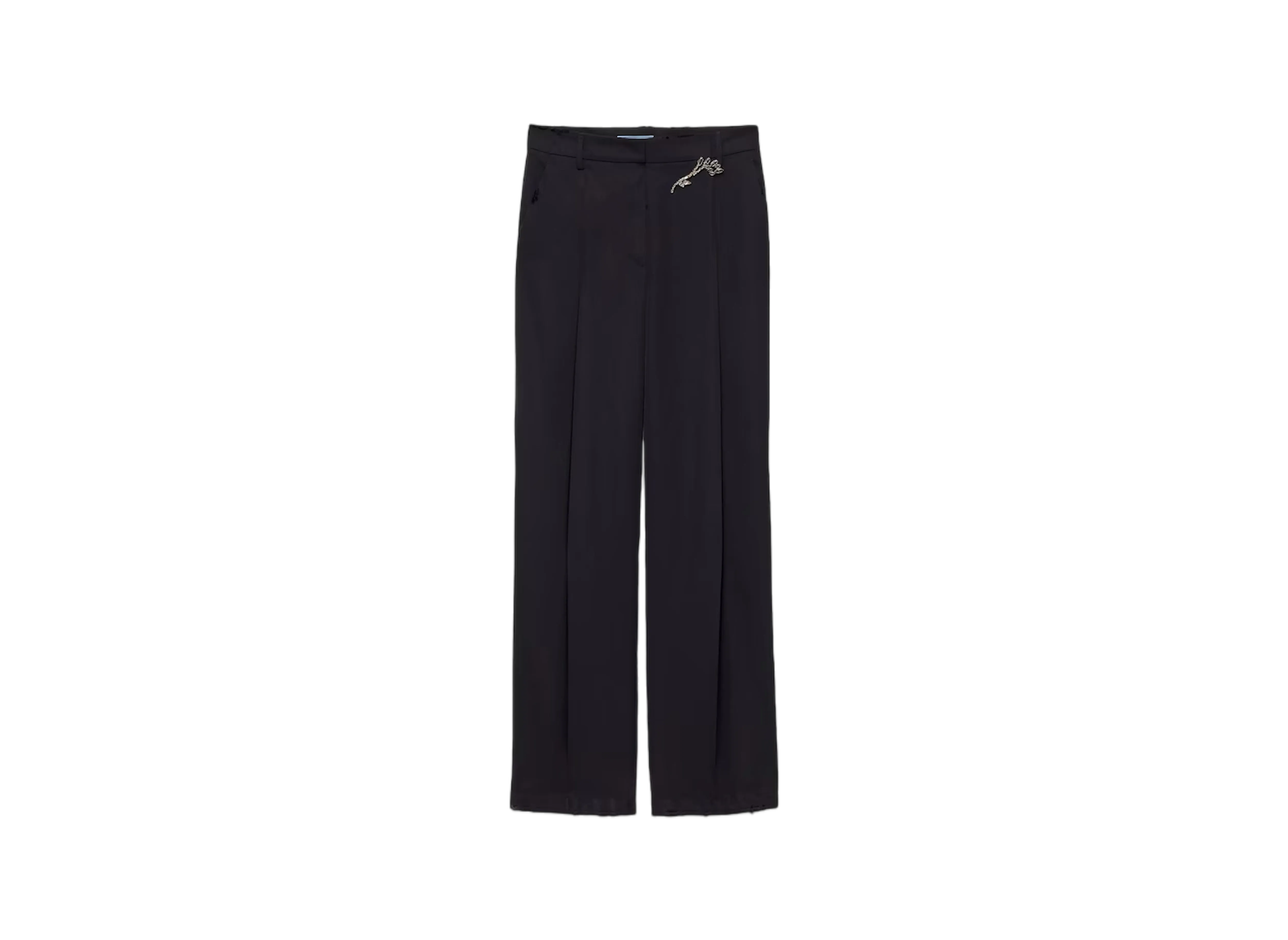 PRADA Women's Old-Wash Gabardine Pants "Navy"