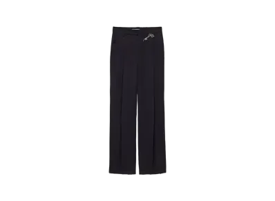 PRADA Women's Old-Wash Gabardine Pants "Navy"