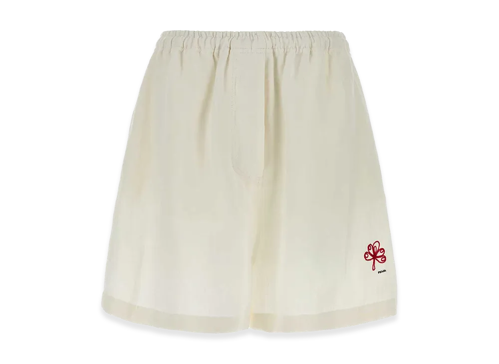 PRADA Wonen's Linen Shorts "White"