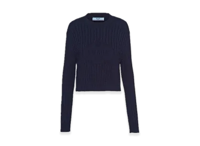 PRADA Cotton Crewneck Sweater "Navy"