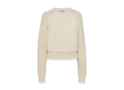 PRADA Women's Alpaca Crew-Neck Sweater "White"