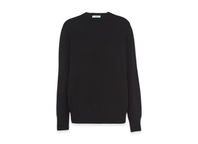 PRADA Women's Wool Cashmere Crew-Neck Sweater "Black"