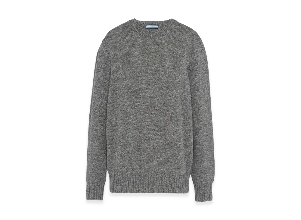 PRADA Women's Wool and Cashmere Crewneck Sweater "Grey"