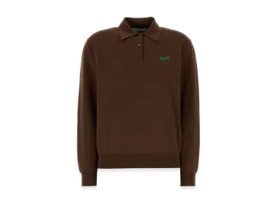 PRADA Women's Silk Blend Polo Shirt "Brown"