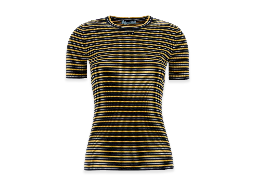 PRADA Women's Embroidered Stretch Cotton T-Shirt "Multicolor"
