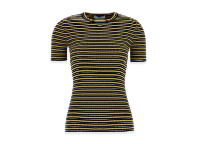 PRADA Women's Embroidered Stretch Cotton T-Shirt "Multicolor"
