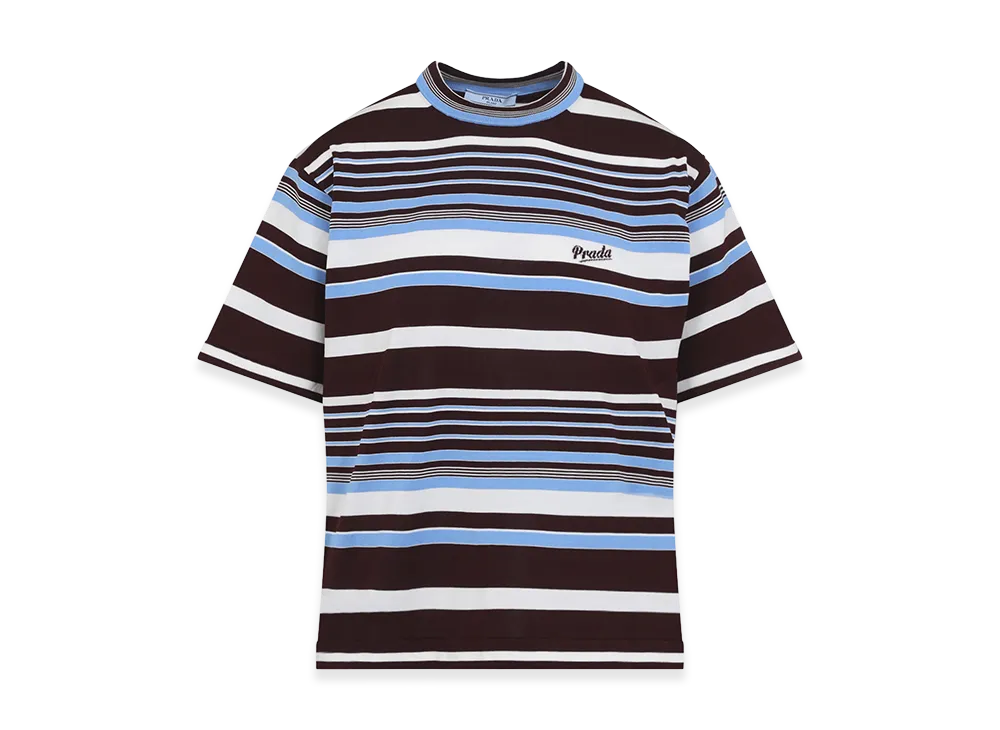 PRADA Women's Logo Intarsia Sweater "Stripped"
