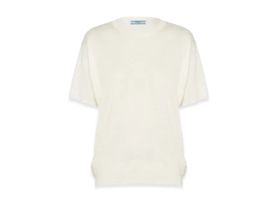 PRADA Women's Silk Crewneck Sweater "Natural"