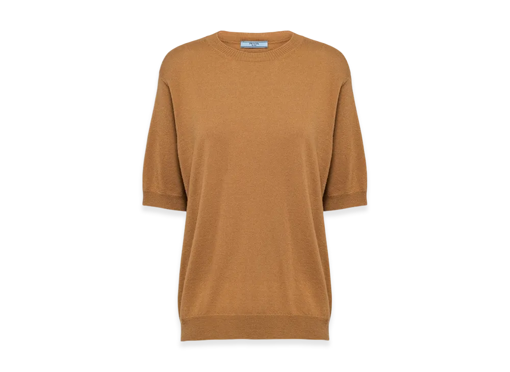 PRADA Women's Cashmere Crewneck Sweater "Cork Beige"