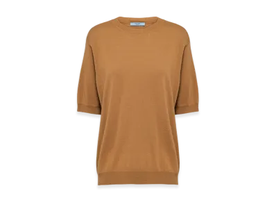 PRADA Women's Cashmere Crewneck Sweater "Cork Beige"
