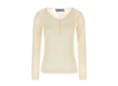PRADA Women's Skin Cashmere Blend Sweater "Beige"
