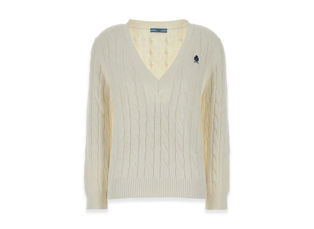 PRADA Wonen's Cotton Sweater "White"
