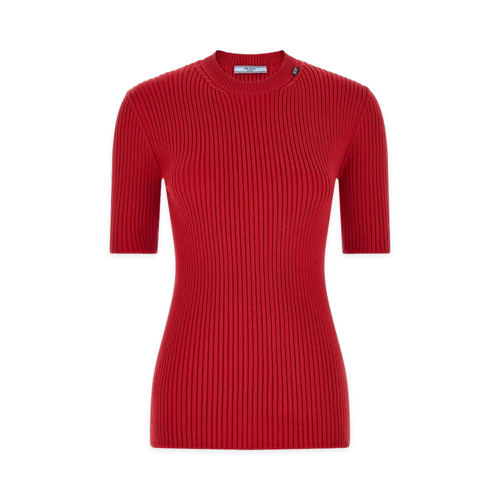 PRADA Women's Ribbed Sweater "Red"