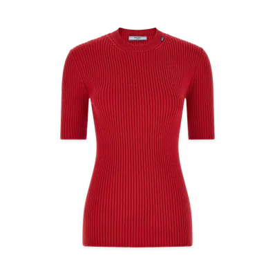 PRADA Women's Ribbed Sweater "Red"