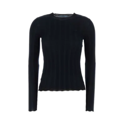 PRADA Women's Knit "Blu/Cacao"