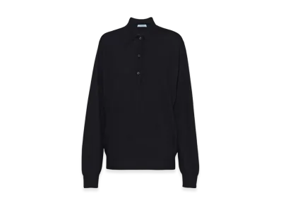 PRADA Women's Cashmere Polo Shirt "Black"