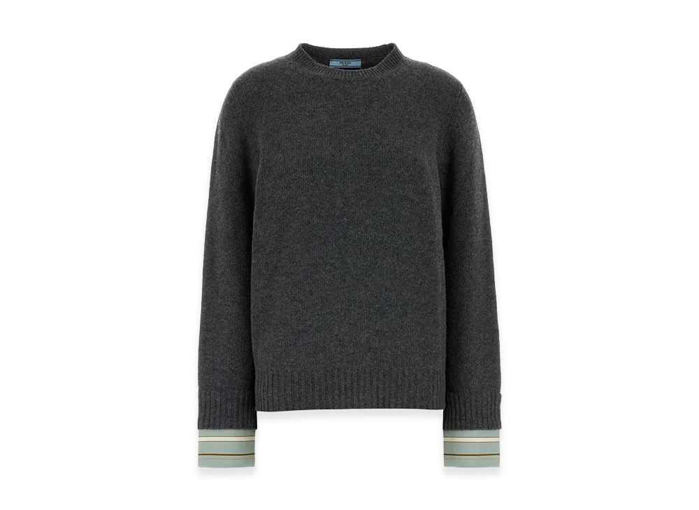 PRADA Women's Wool Blend Sweater "Dark Grey"