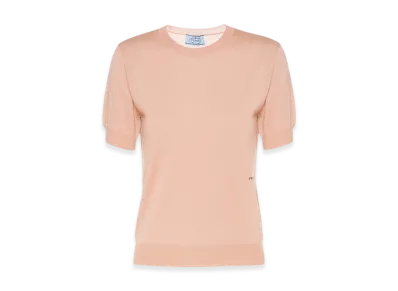 PRADA Women's Worsted Wool Crew-Neck Sweater "Blush"