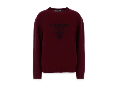 PRADA Wonen's Wool Blend Sweater "Bordeaux"