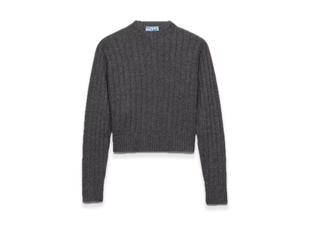 PRADA Re-Cashmere Cropped Sweater "Gray"