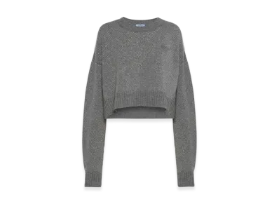PRADA Women's Studded Cashmere Sweater "Grey"