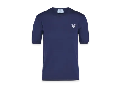 PRADA Women's Silk Cotton Sweater "Navy"