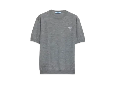 PRADA Women's Cashmere Crew-Neck Sweater "Gray"