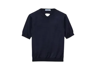 PRADA Women's Oversized Wool Sweater "Navy"