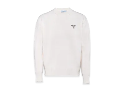 PRADA Women's Cashmere Crewneck Sweater "White"