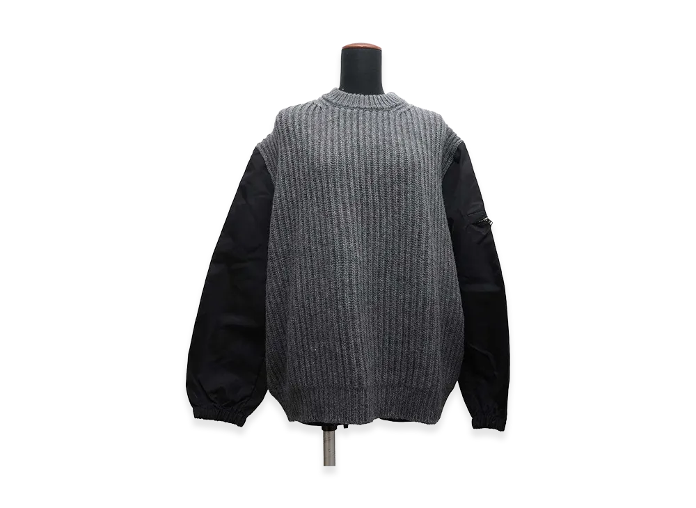 PRADA Re-Nylon Docking Knit Pullover Seater "Grey/Black"