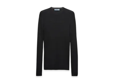 PRADA Women's Superfine Wool Crewneck Sweater "Black"