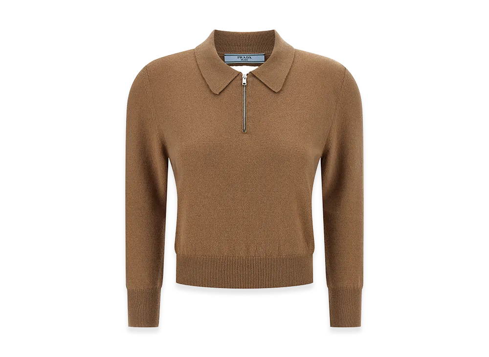 PRADA Women's Wool Polo Shirt "Camel"
