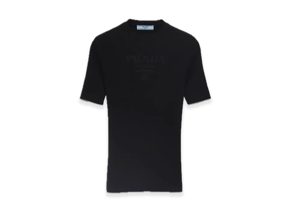 PRADA Cotton Crewneck Sweater "Black"