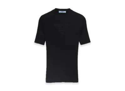 PRADA Cotton Crewneck Sweater "Black"