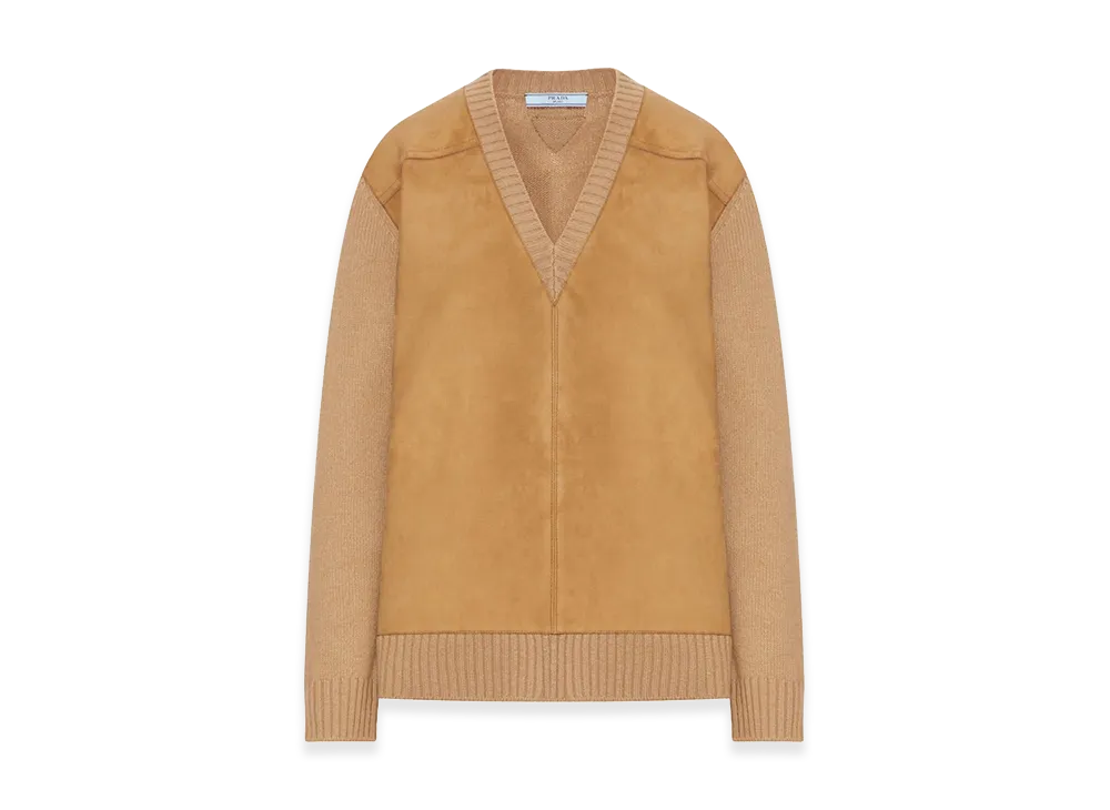 PRADA Women's Suede Sweater "Brown"