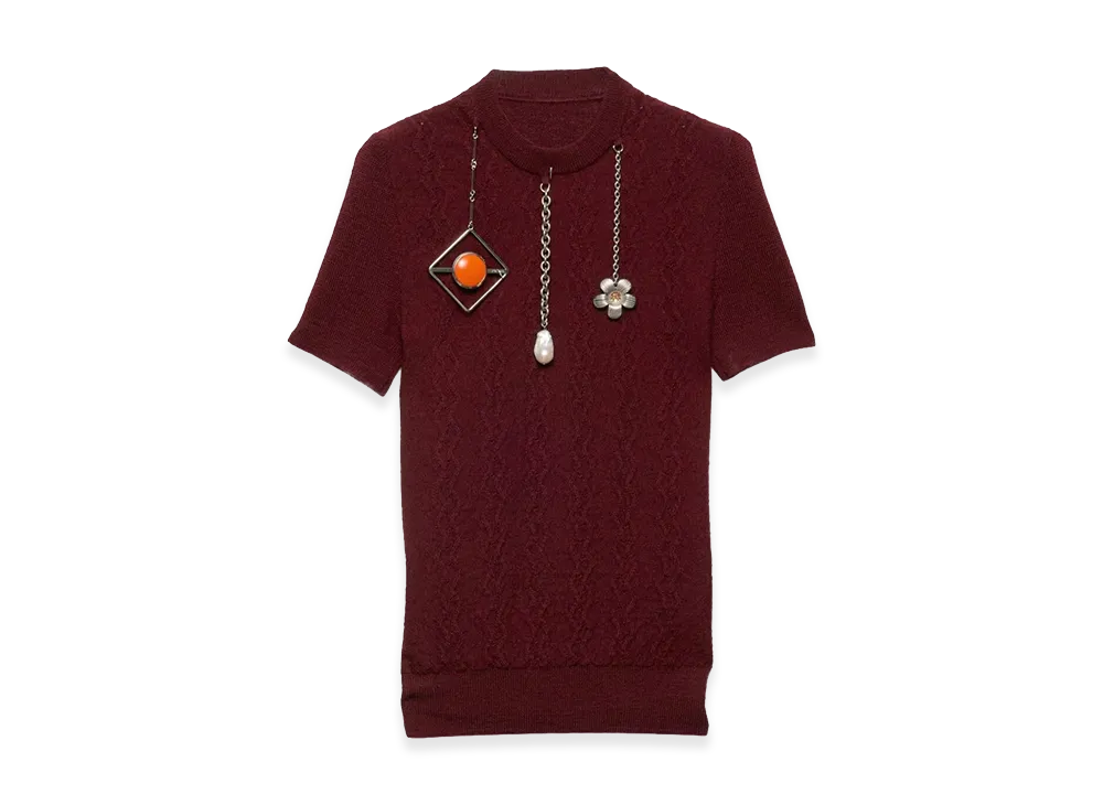 PRADA Women's Charms Sweater "Bordeaux"