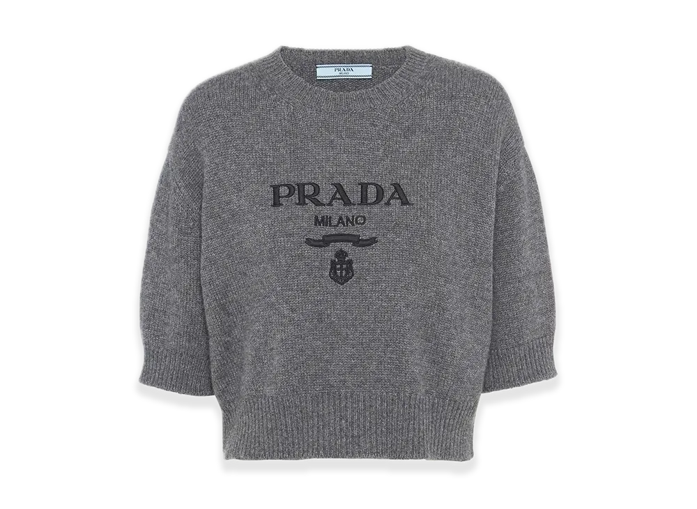 PRADA Wool x Cashmere Crewneck Sweater "Gray"