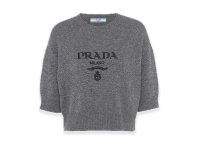 PRADA Wool x Cashmere Crewneck Sweater "Gray"