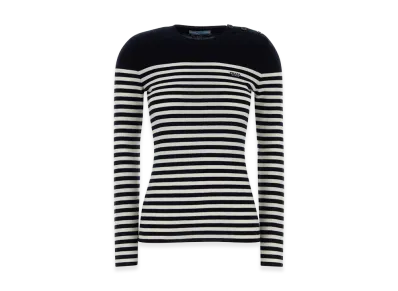 PRADA Women's Embroidewool Sweater "Stripped"
