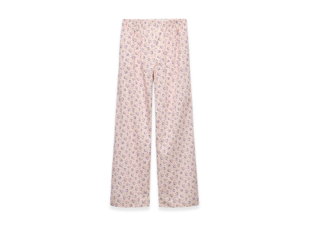 PRADA Women's Floral Print Batiste Pants "Pink"