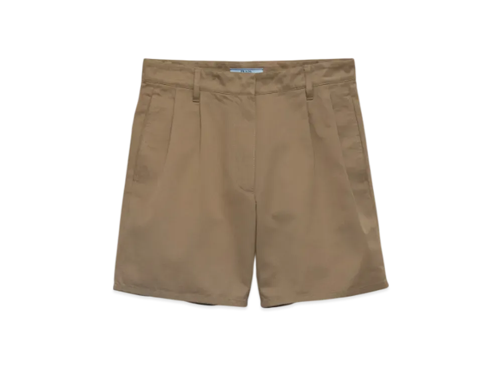 PRADA Women's Washed Chino Bermudas "Sand"