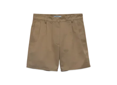 PRADA Women's Washed Chino Bermudas "Sand"