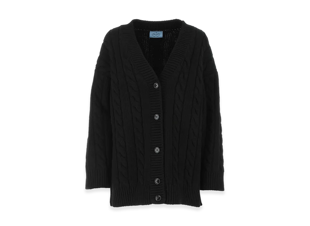PRADA Women's Wool Blend Oversize Cardigan "Black"