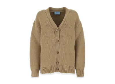 PRADA Women's Wool Blend Oversize Cardigan "Camel"