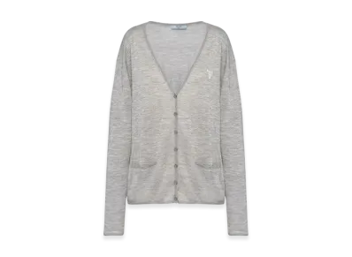 PRADA Women's Cashmere and Silk Cardigan "Grey"