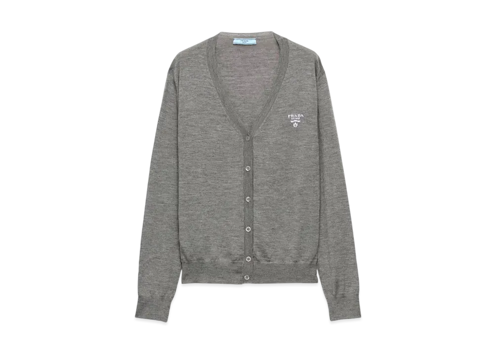 PRADA Women's Cashmere Cardigan "Gray"
