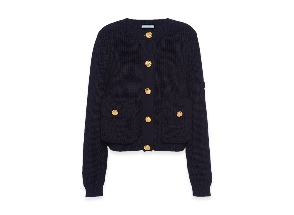 PRADA Women's Wool Cardigan "Navy"