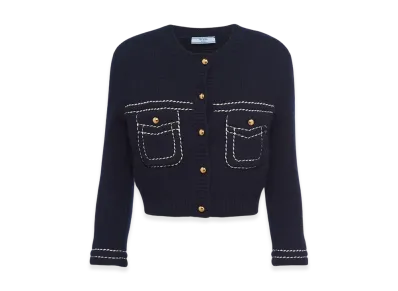 PRADA Women's Cashmere Cardigan "Navy"