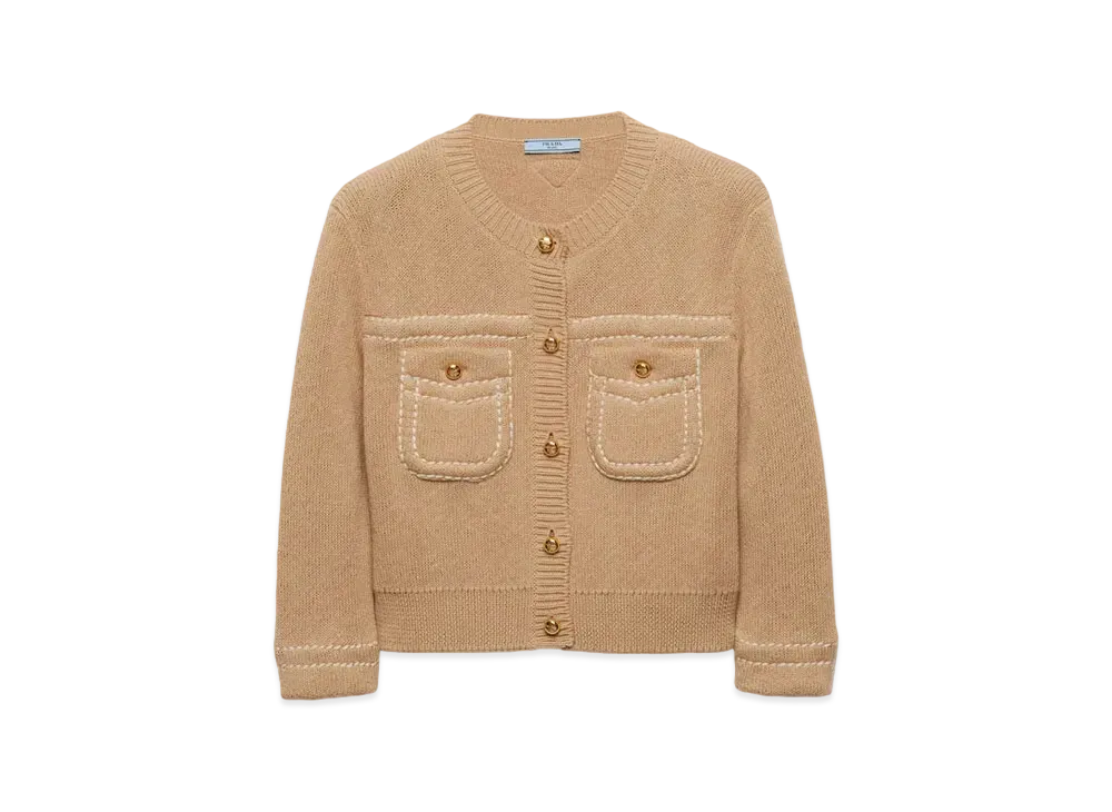 PRADA Women's Cotton Cardigan "Light Beige"